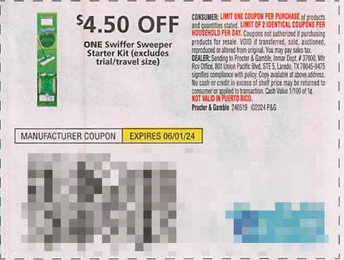 SWIFFER SWEEPER STARTER KIT (EXCLUDING TRIAL/TRAVEL SIZE), ANY $4.50/1 EXP - 06/01/24
