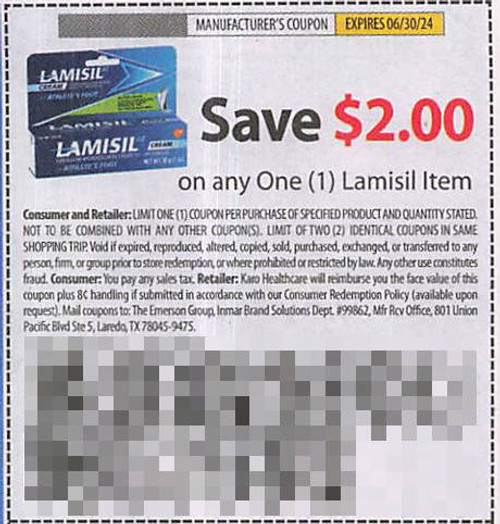 LAMISIL ITEM, ANY $2.00/1 EXP - 06/30/24