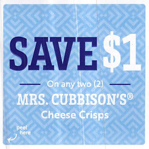 MRS. CUBBISON'S CHEESE CRISPS (DND), ANY TWO $1.00/2 EXP - 04/30/25