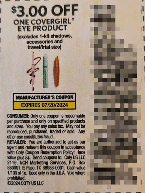 *EXPIRED* COVERGIRL EYE PRODUCT (EXCLUDING 1-KIT SHADOWS, ACCESSORIES AND TRIAL/TRAVEL SIZE), ANY $3.00/1 EXP - 07/20/24