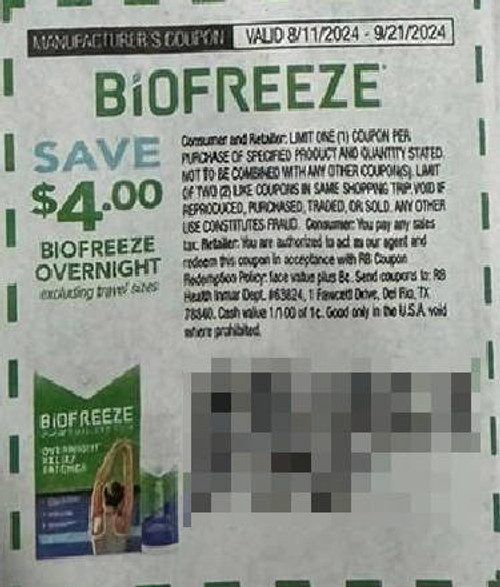 BIOFREEZE OVERNIGHT (EXCLUDING TRAVEL SIZES), ANY $4.00/1 EXP - 09/21/24*