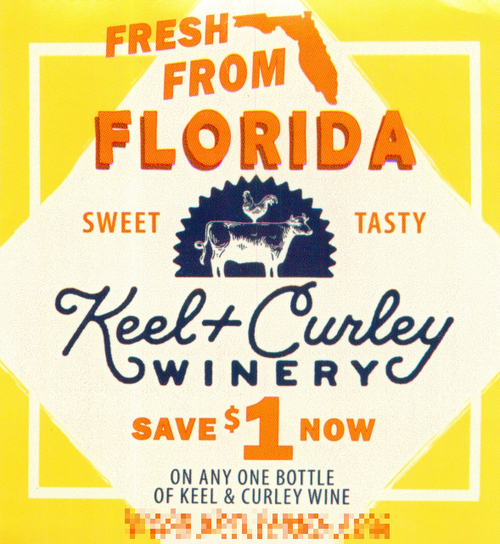 KEEL + CURLEY WINE BOTTLE, ANY $1.00/1 EXP - NO EXP