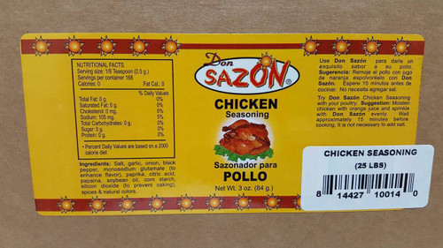 Don Sazon Chicken Seasoning 25 lbs