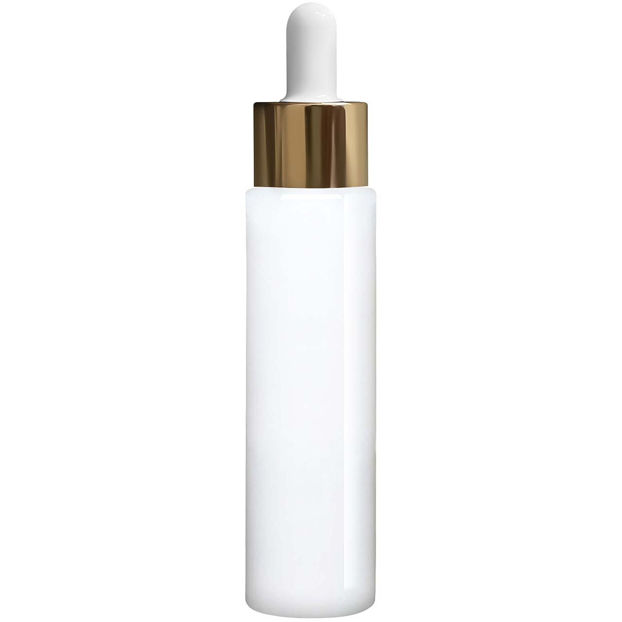 1.7 oz Cylindra Glossy White Glass Bottle with Dropper | Glassnow