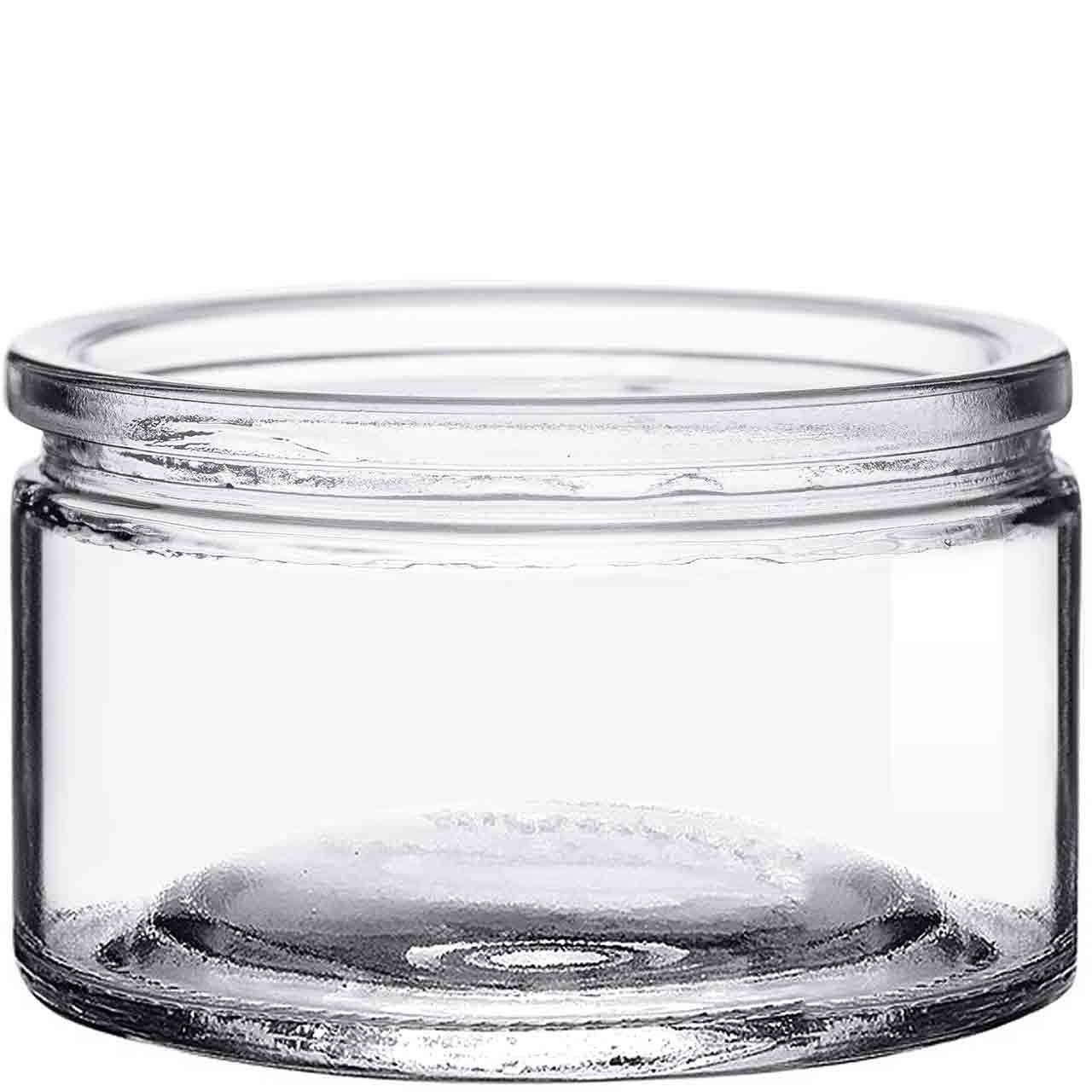 Eco Mason Tapered Glass Jar with Black Lid, 4 oz