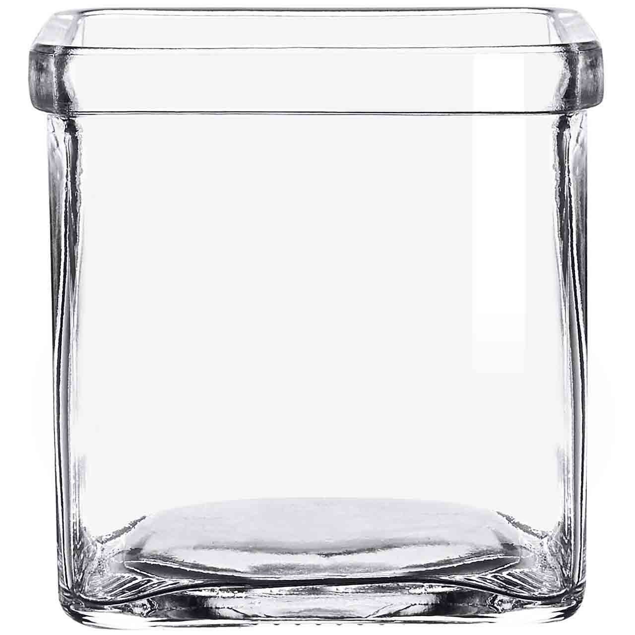 Square Victorian Glass Jars Bulk Pack Set of 12 10 oz. w/ WHITE Tin Lid NEW