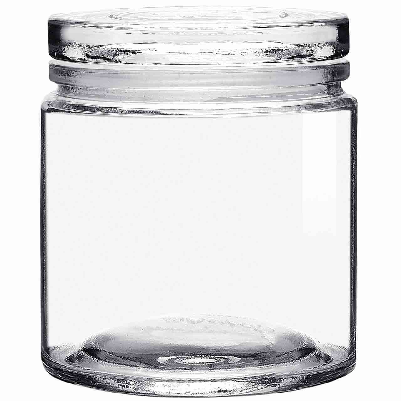 Calypso Wide Mouth Glass Candle Jar with Airtight Glass Lid 13 oz ...