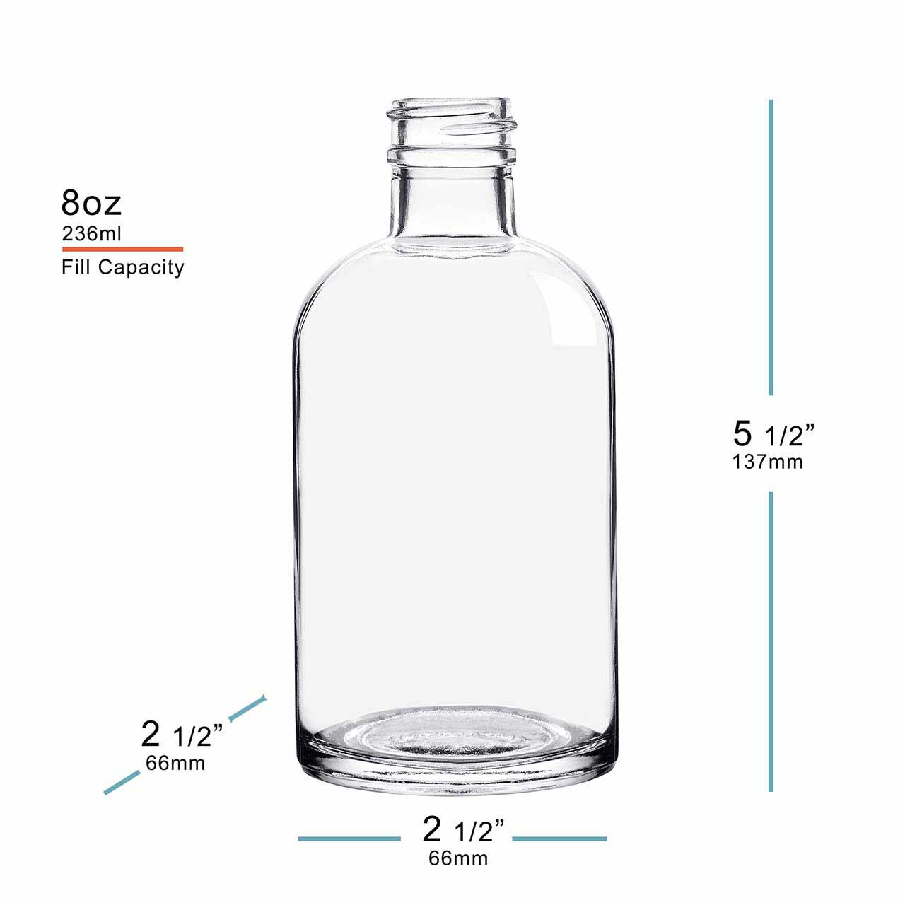 8 oz Apothecary Glass Bottle 28mm Thread Spain - Glassnow