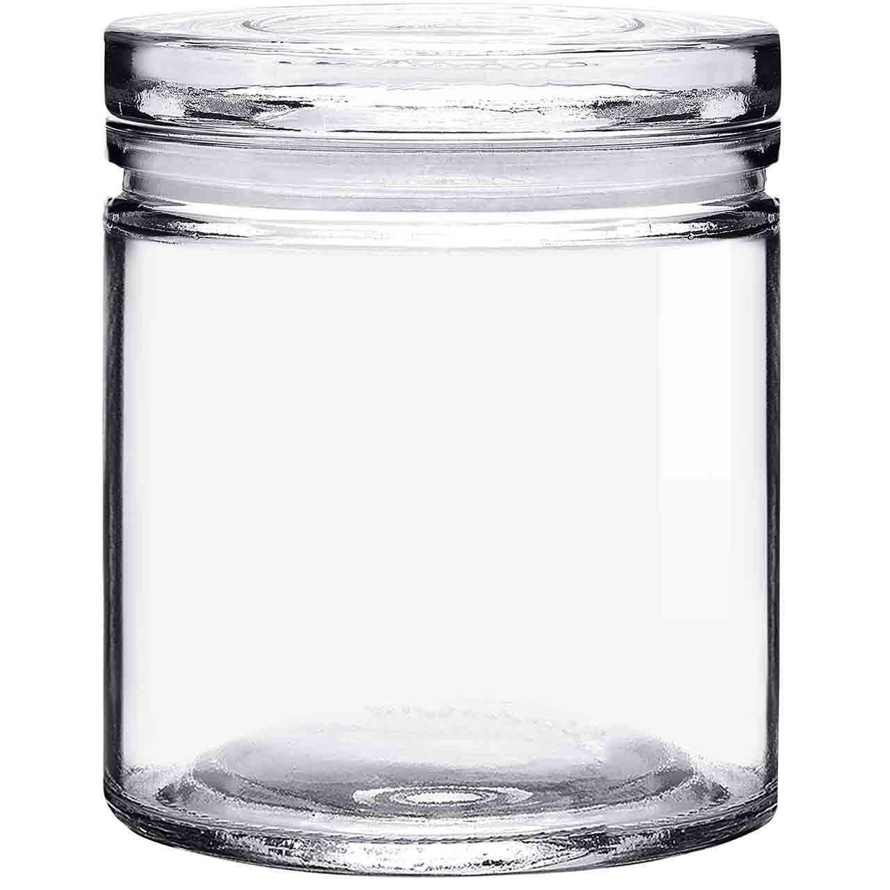 Calypso Glass Candle Jar with Airtight Glass Lid 9 oz - Glassnow