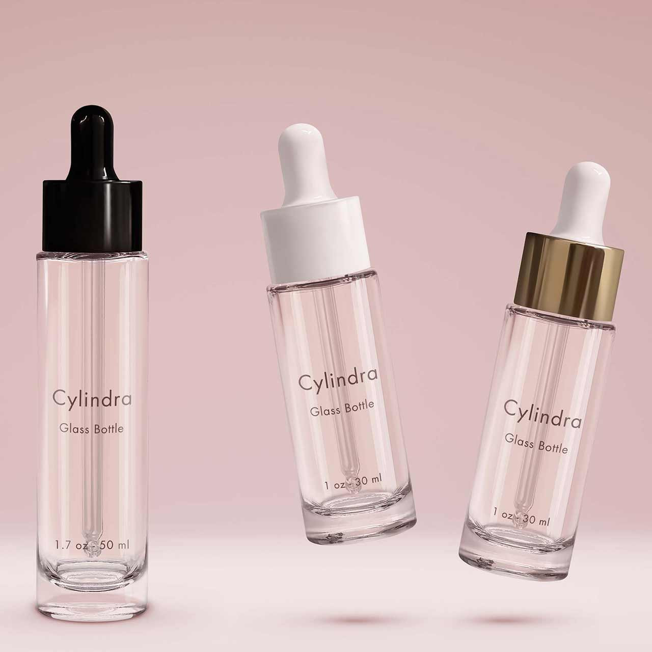 1.7 oz Cylindra Glass Bottle with Dropper | Glassnow