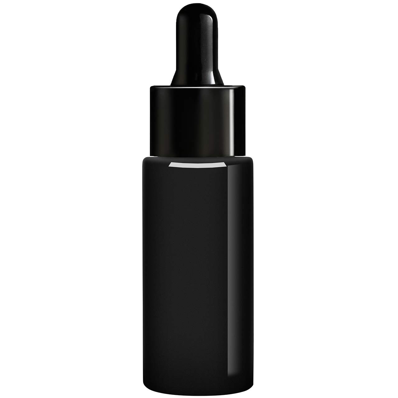 1 oz Cylindra Glossy Black Glass Bottle with Dropper | Glassnow