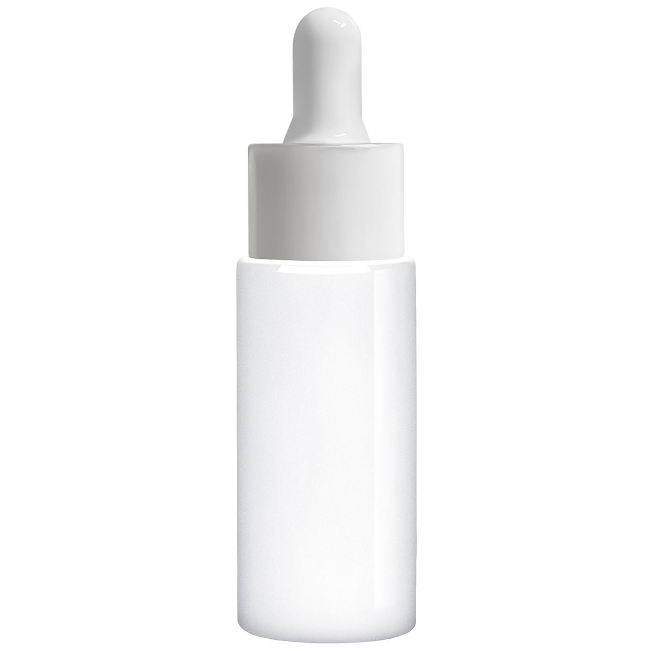 1 oz Cylindra Glossy White Glass Bottle with Dropper | Glassnow
