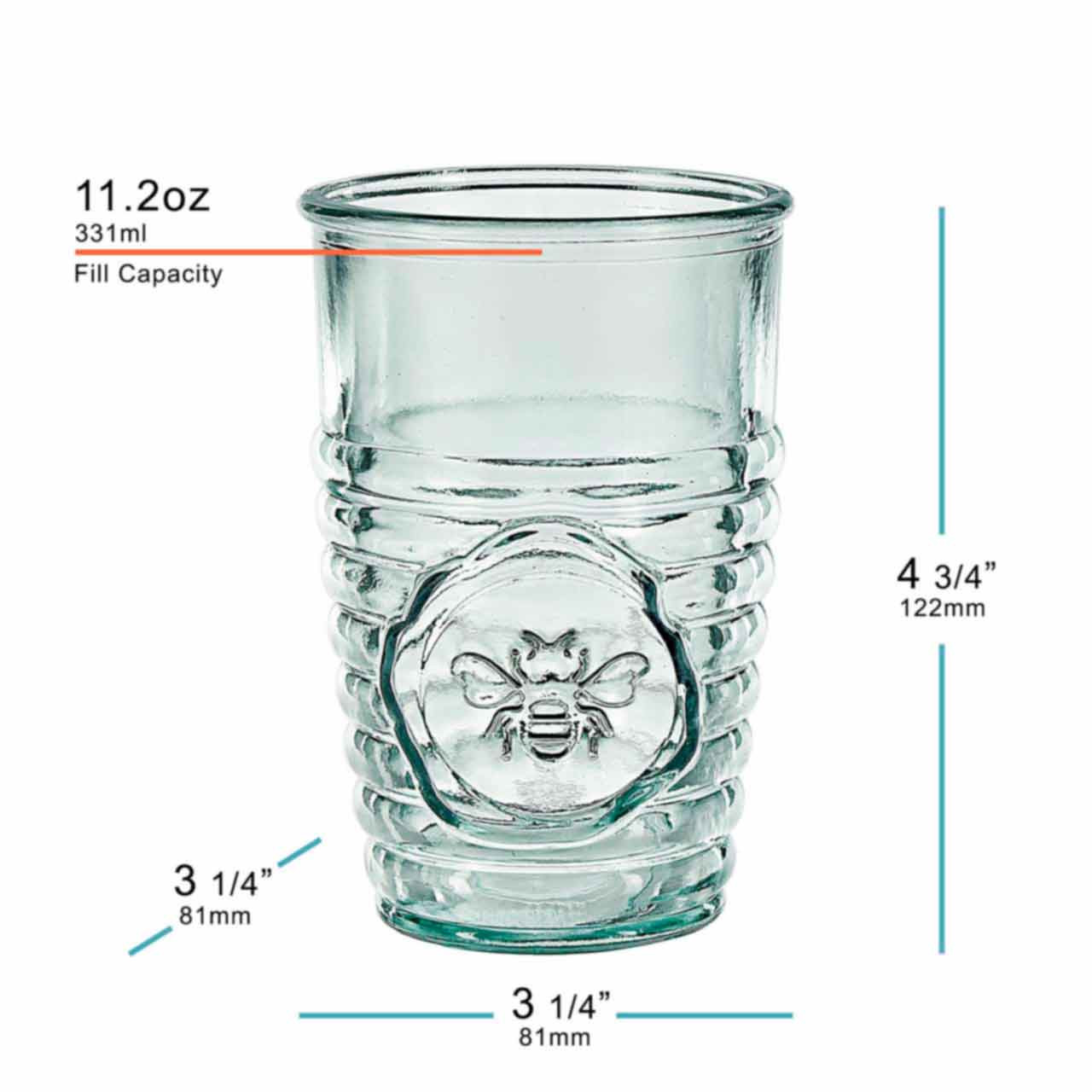 11 oz Bee Recycled Glass Container