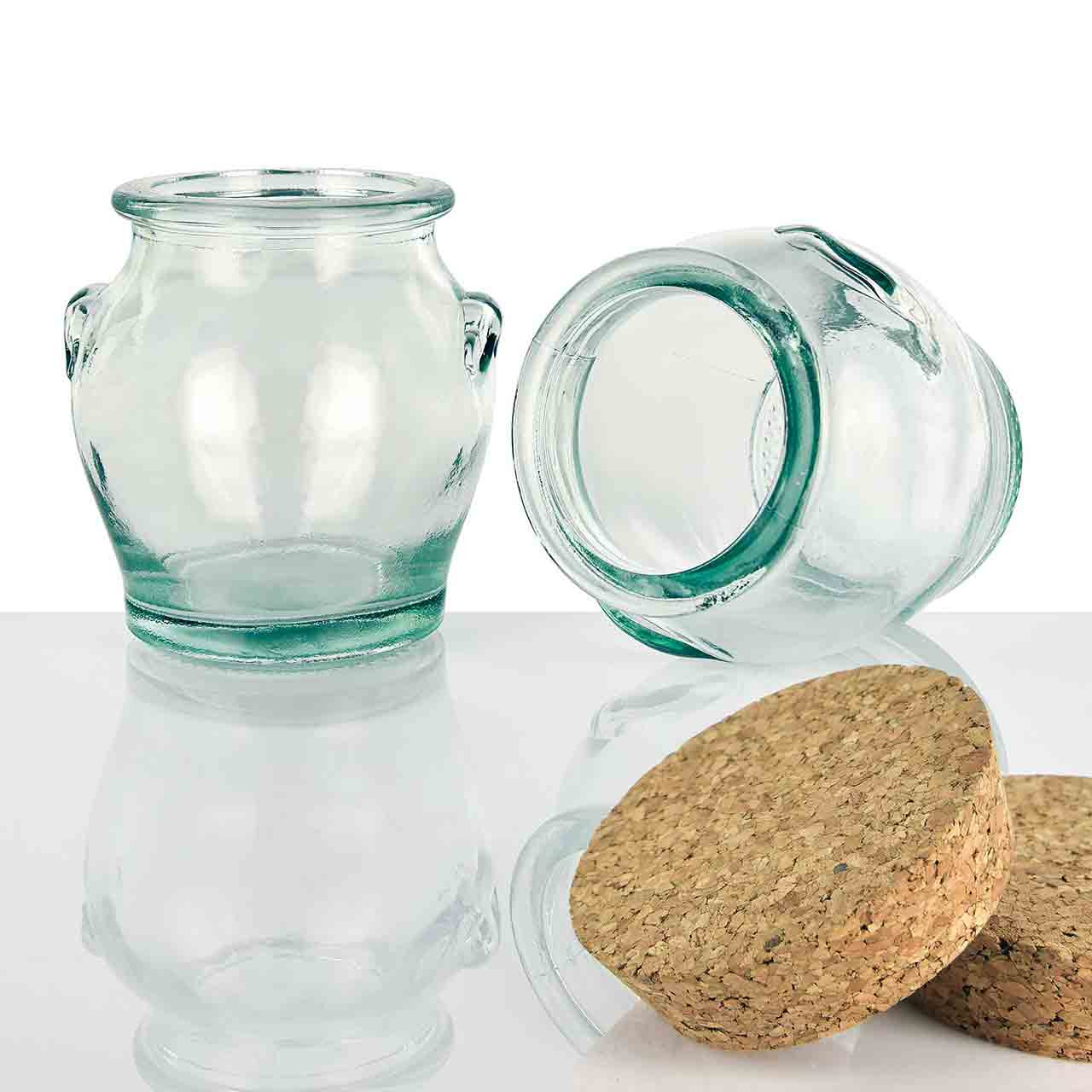 8.5 oz Glass Jar With Cork And Spoon - Glassnow