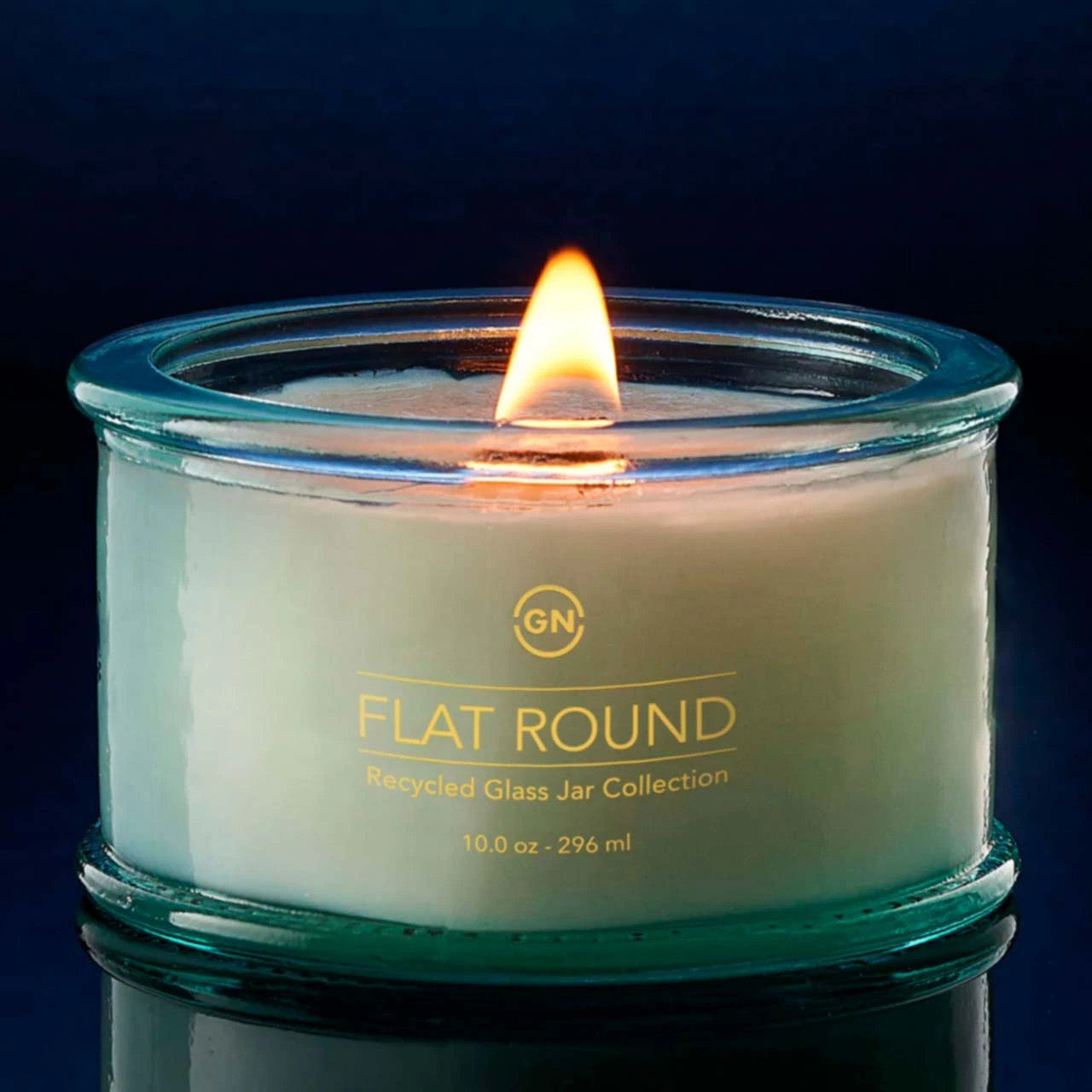 10 oz Flat Round Candle Recycled Glass Jar | Glassnow