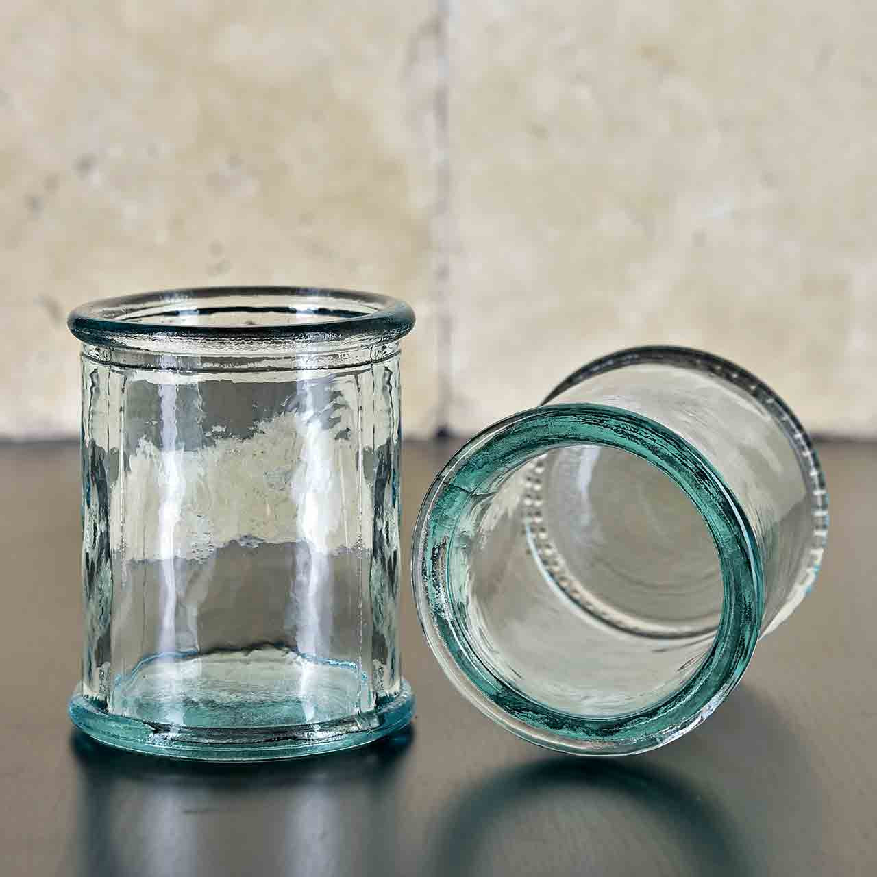 10 oz Flat Round Candle Recycled Glass Jar