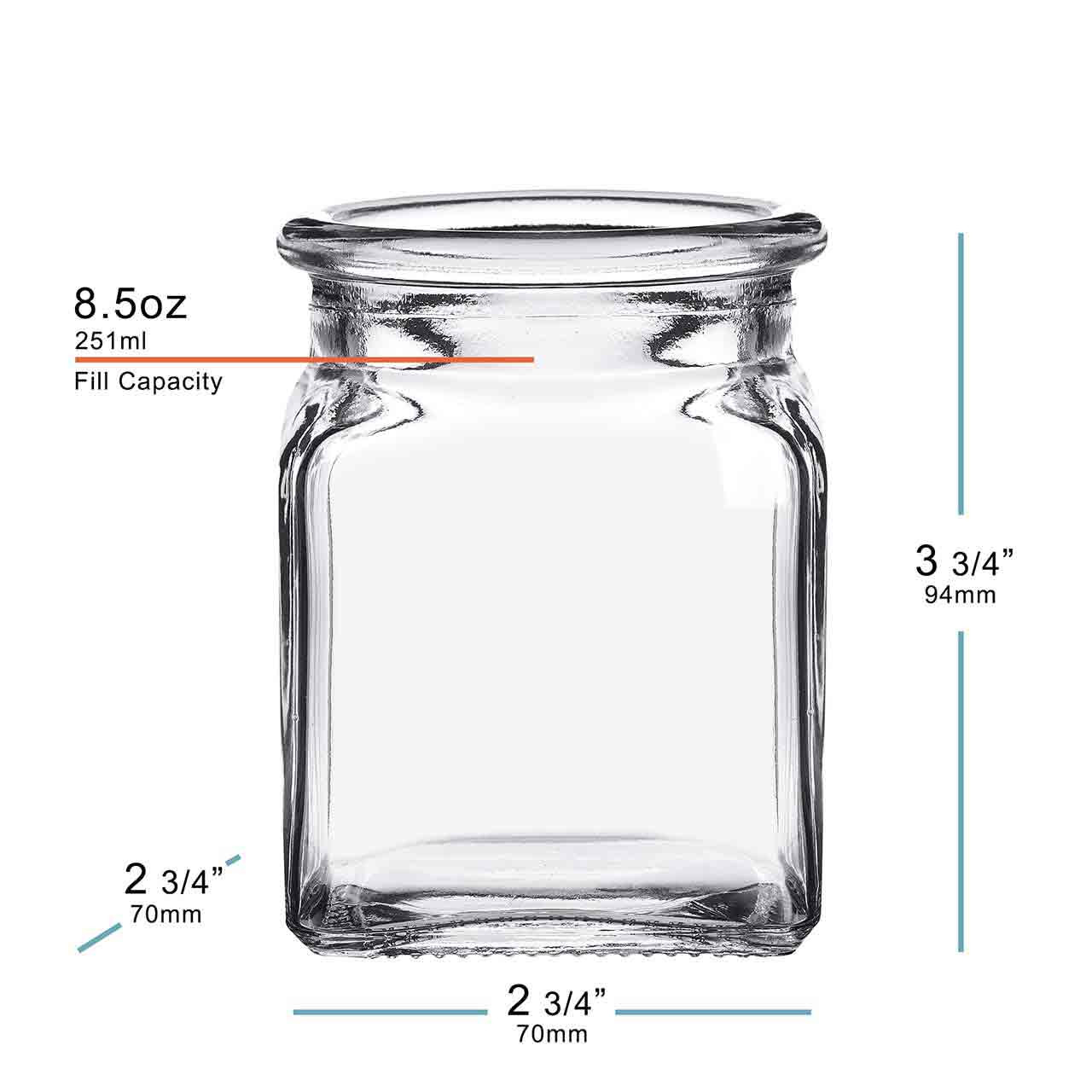 oz Square Glass Jar Glassnow - Main Image