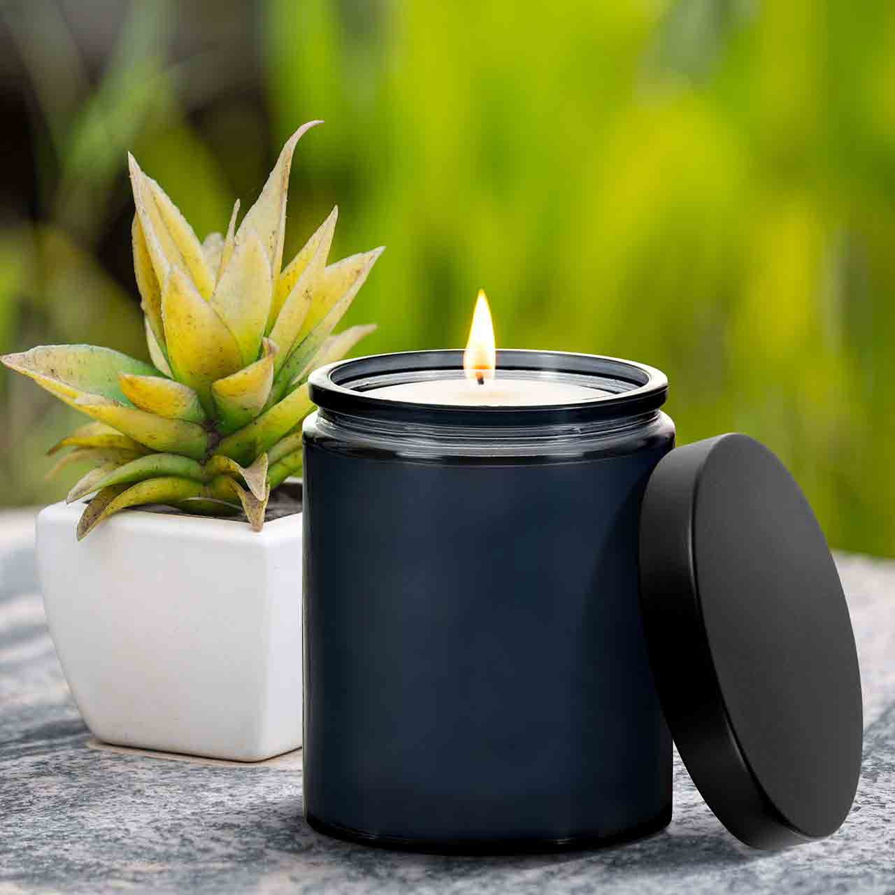 Alta Qualidade 24oz Luxo Grande Grande Boca Larga Tumbler Três Pavio Vidro  Candle Jar Fabricante e Fábrica