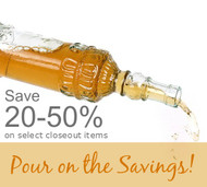 Pour on the Savings! Closeout Glass Packaging