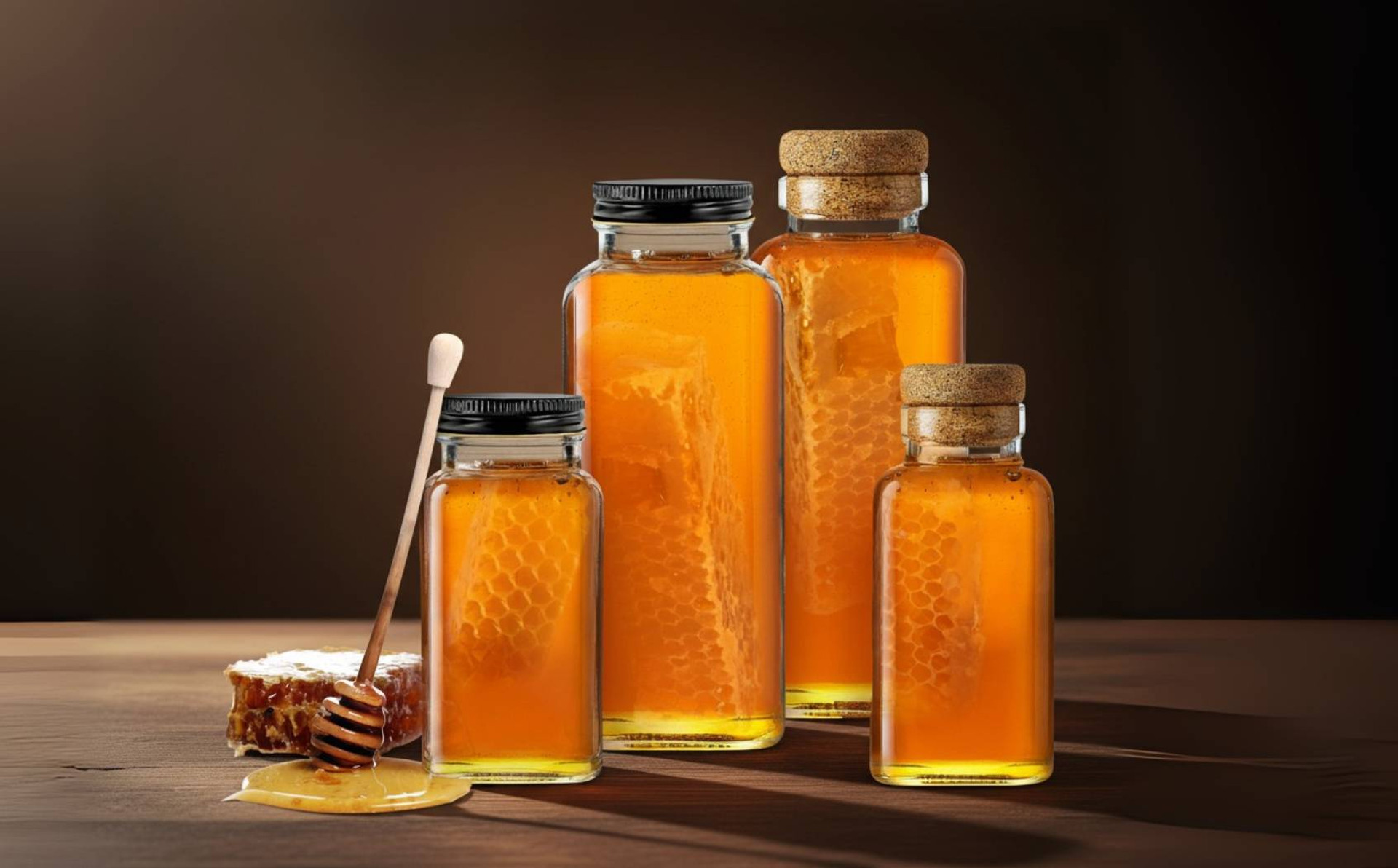 Orleans Square Honey Bottles