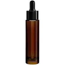 1 oz Cylindra Glossy Black Glass Bottle with Dropper | Glassnow