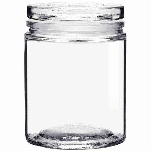 Calypso Wide Mouth Glass Candle Jar with Airtight Glass Lid 16 oz - 80mm - Sample