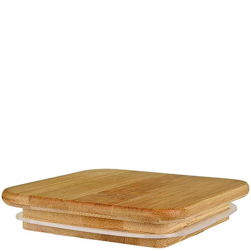 Geo Natural Bamboo Lid, 101mm Diameter Square - Sample