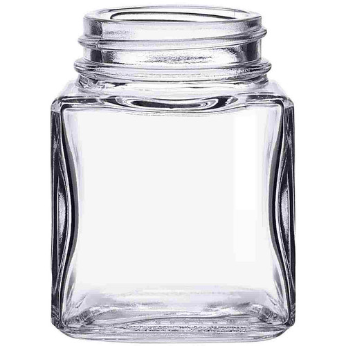 3.4 oz Square Glass Jar 43mm Thread