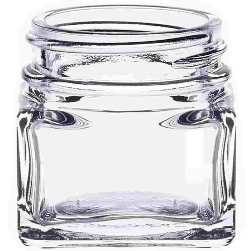 1 oz Square Glass Jar 43mm Thread