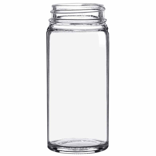 3.4 oz Round Spice Glass Jar 43mm Thread