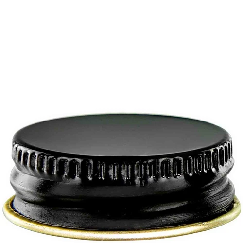 Screw Cap 28/400, Black Finish Metal with Plastisol