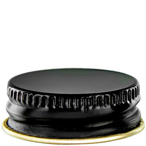 Screw Cap 28/400, Black Finish Metal with Plastisol