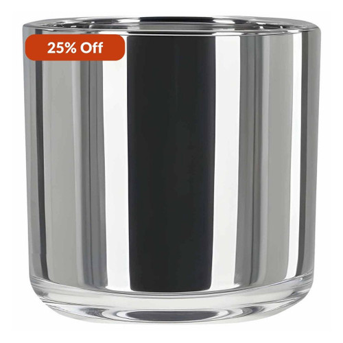 16 oz Lexington Round Glass Container Chrome Inside Coating