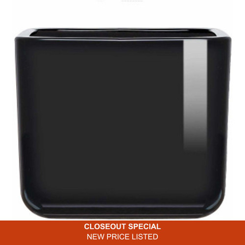 16 oz Lexington Cube Glass Container Glossy Black