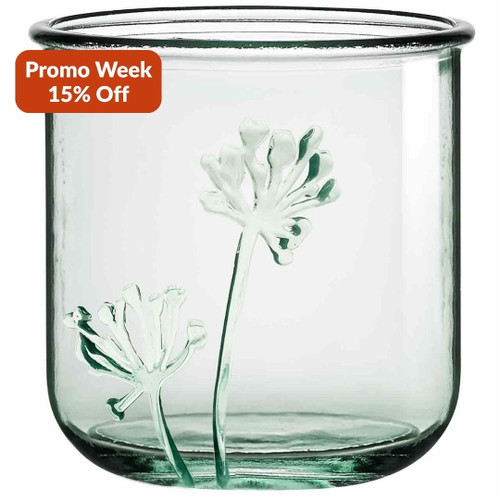 10 oz Classico Flora Candle Container Clear