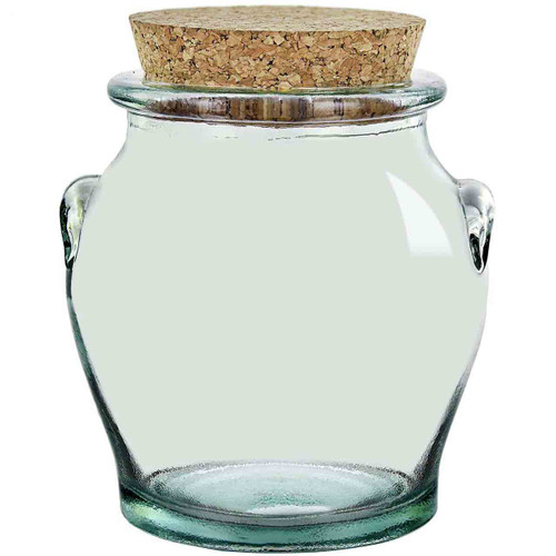 8.5 oz Honey Recycled Glass Jar With Cork