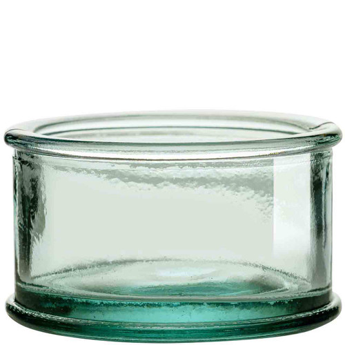 10 oz Flat Round Candle Recycled Glass Jar