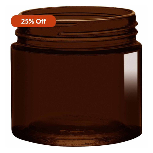 6 oz Calypso Glass Jar Dark Amber 70/450 Thread Painted