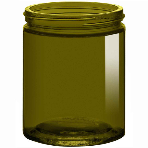 16 oz Calypso Wide Mouth Glass Jar Vintage Green 89mm Thread