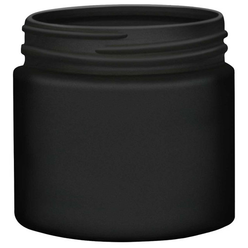 6 oz Calypso Glass Jar Matte Black 70mm Thread