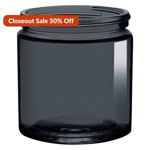 13 oz Calypso Wide Mouth Glass Jar Stormy Grey 89/400 Thread Painted