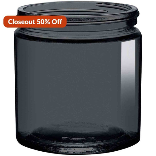 13 oz Calypso Wide Mouth Glass Jar Stormy Grey 89/400 Thread Painted