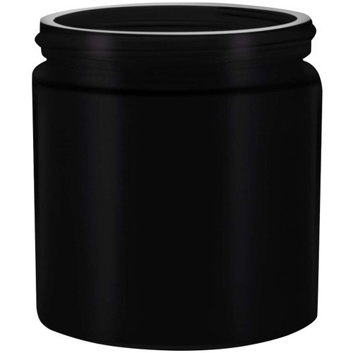 13 oz Calypso Wide Mouth Glass Jar Black Matte 89mm Thread