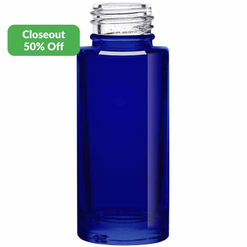 1 oz Cylindra Glass Bottle Cobalt Blue 24mm Thread Closeout