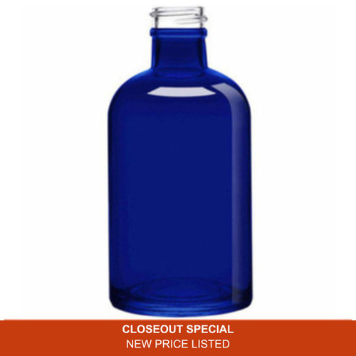 8 oz Apothecary Glass Bottle Cobalt Blue 28/410 Thread