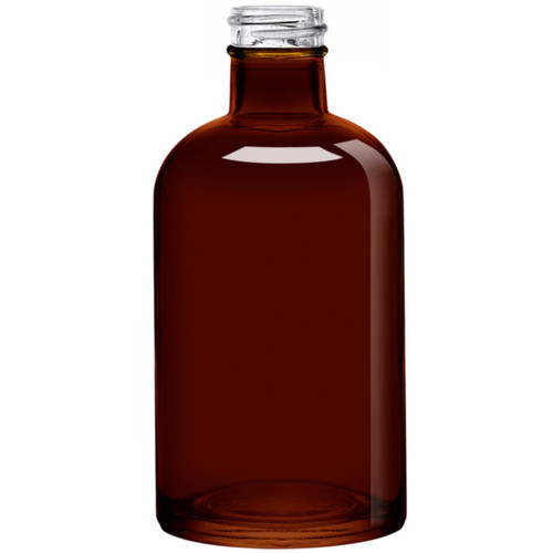8 oz Apothecary Glass Bottle Dark Amber 28/410 Thread
