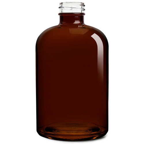 15 oz Apothecary Glass Bottle Dark Amber 28mm Thread
