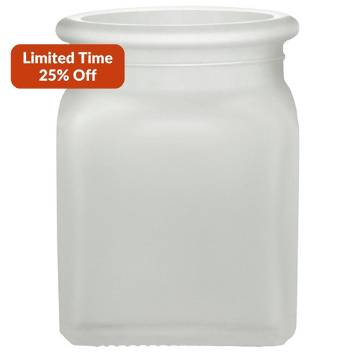 8.5 oz Square Glass Jar Frosted Promo