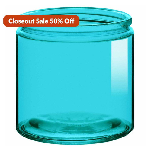 13 oz Calypso Wide Mouth Glass Jar Aqua