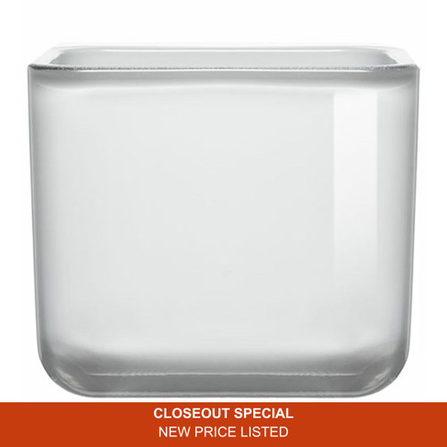 16 oz Lexington Cube Glass Container Glossy White